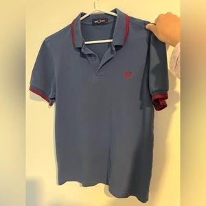 Blue with red Fred Perry polo medium